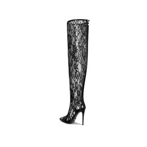 Jennifer Le Lace x PVC thigh high boots